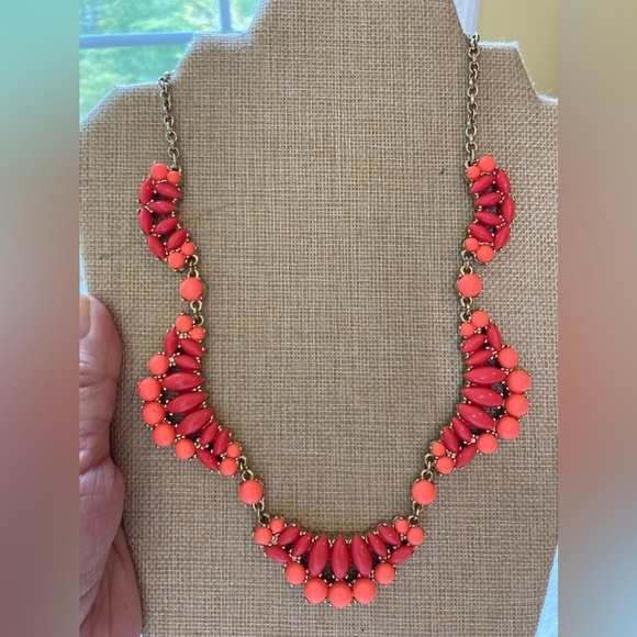 J. Crew‎ Orange Bib Necklace - Picture 1 of 8